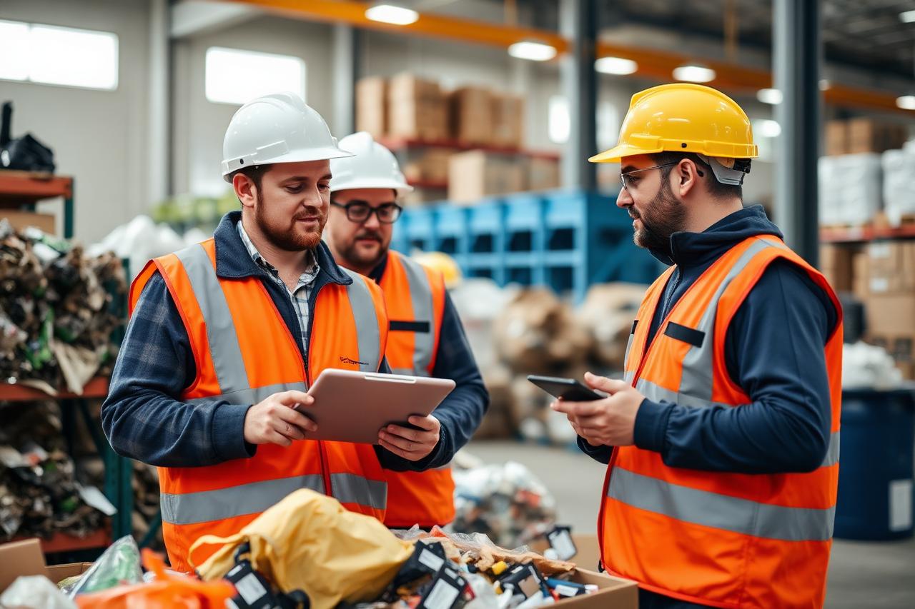 Equipe técnica da Tema Aparas em operação